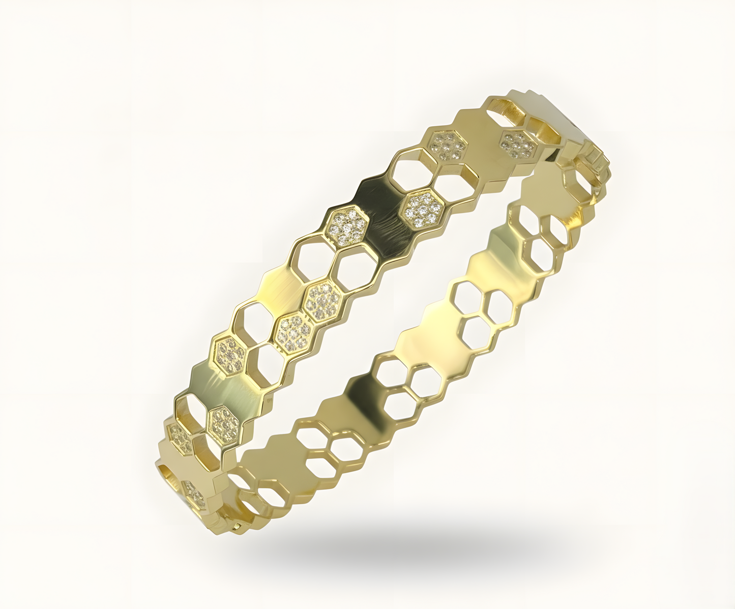 Bracelet Nid d'abeille doreé