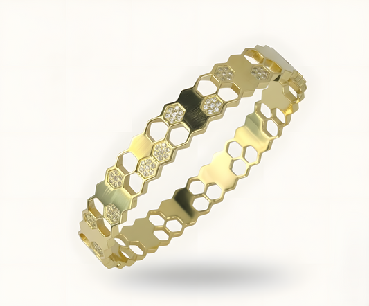 Bracelet Nid d'abeille doreé