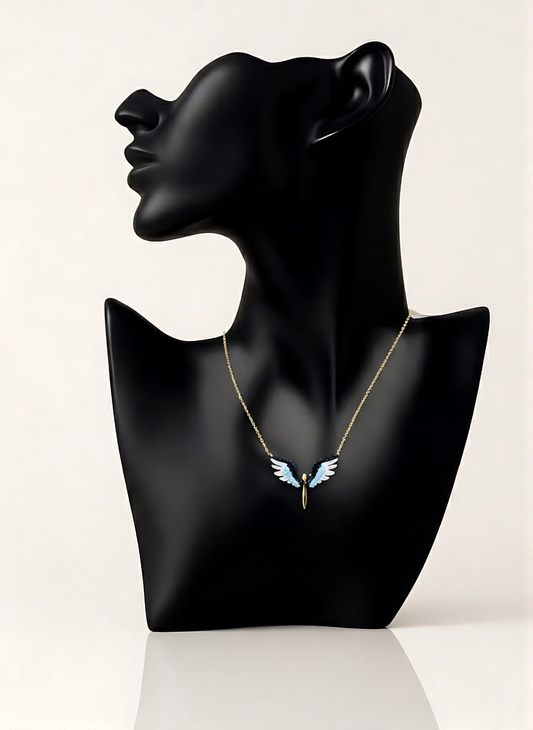 Colier Ailes d'ange bleu
